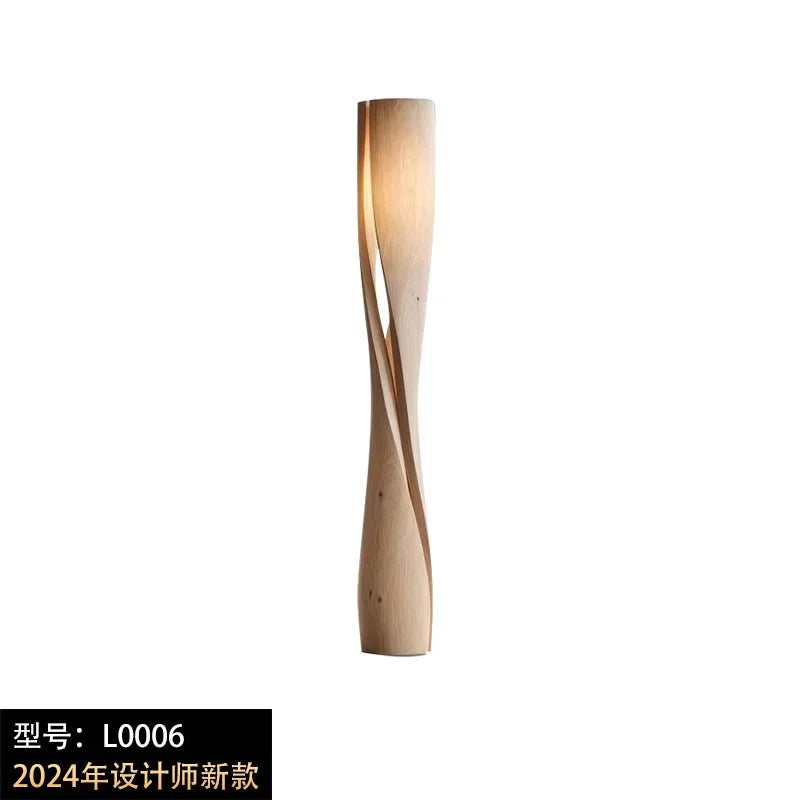 Handmade Solid Wood Creative Shaped Floor Lamp Wabi-sabi Vintage LED Art Decorative Corner Living Room Aesthetic Decoration Lamp