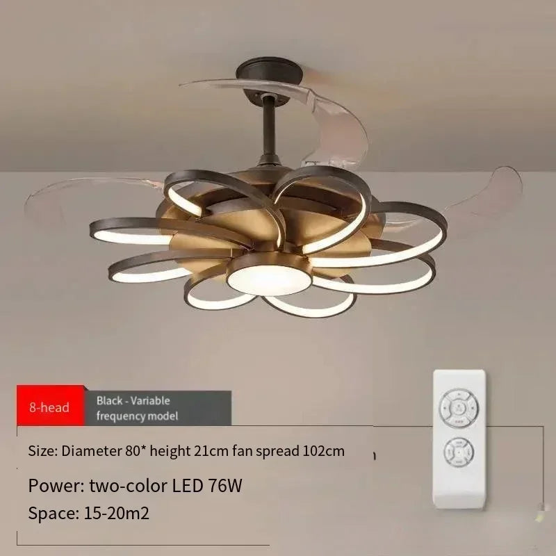 Nordic Bedroom Decor Led Lights for Room Ceiling Fan Light Lamp Restaurant Dining Room Ceiling Fans with Lights Remote Control