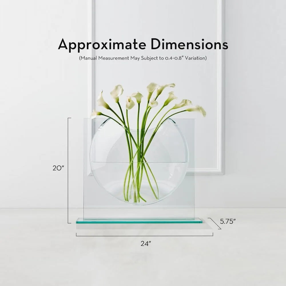 Z GALLERIE Clear Ellipse Vase for Centerpieces Home Decor, Cute Bookshelf Decor, Artistic and Cultural Glass Vases for Home Offi