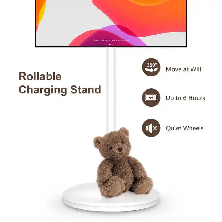 High Quality Smart TV 32 Inch Smart Mobile TV Stand HD Video Vertical Display Player Android 12 1920*1080 Large Size Portable TV