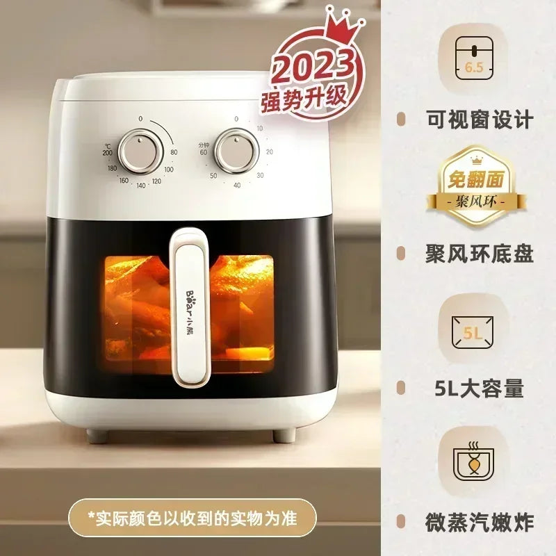 Visual Large Capacity Air Fry Pot, Home Flip Free New  Air Fryer Electric French Fryer Electromechanical Oven.
