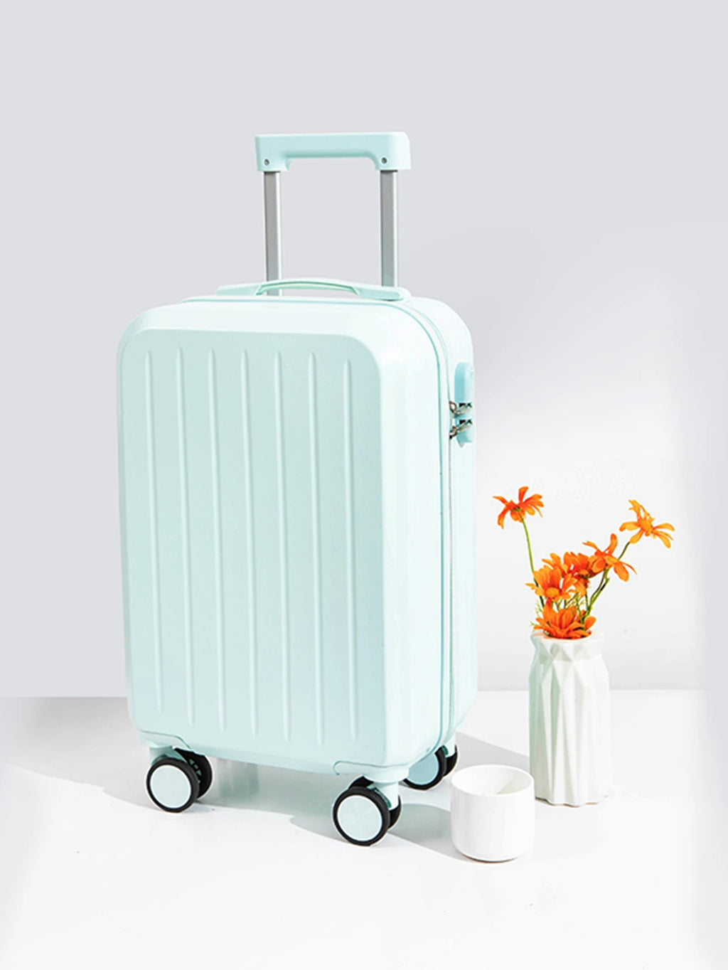 Small fresh luggage lightweight travel multifunctional luggage solid color student suitcase silent universal luggage and bag