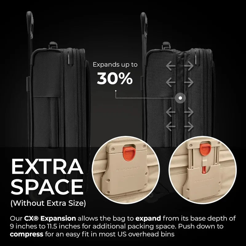 Essential 22" 2-Wheel Expandable Carry On - Luggage for Travel, Suitcases with Wheels, Softside Rolling Bag for M