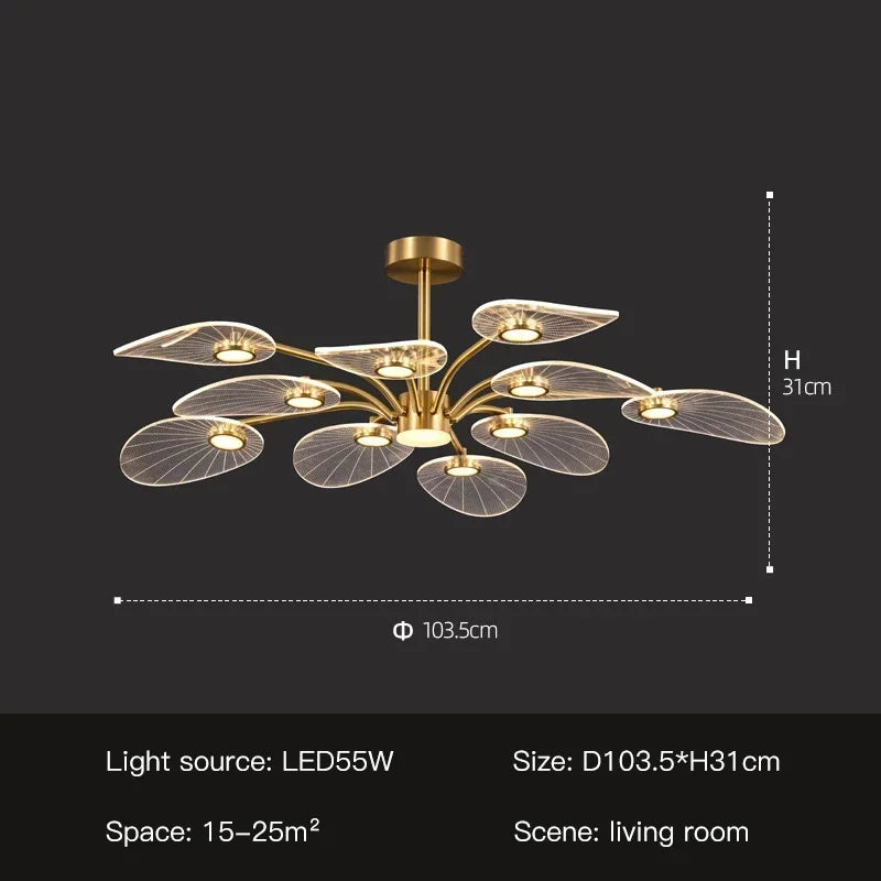 2025 Luxury Modern Chandelier for Living Room Bedroom Dining Hotel Apartment Golden Art Peacock Ceiling Light LED Tree Leaves